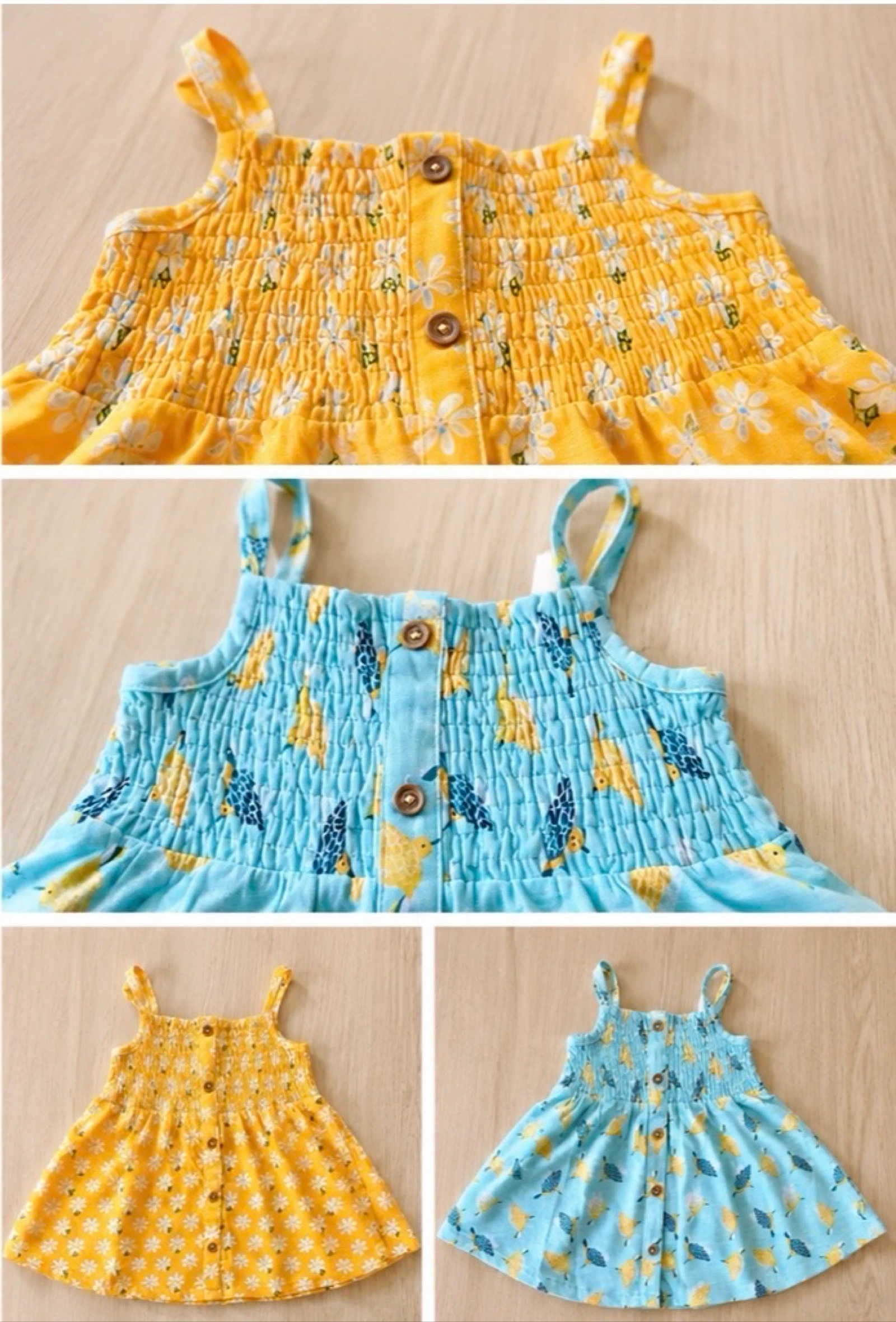 2 zomerjurken 6 maanden meisje kind geel en blauw zomer nieuw met etiket – photo 5